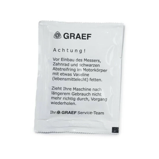 Neu 🌟 Graef 141842 Beutel/Tütchen Vaseline 5,5 G - Zum Regelmäßigen Einfetten Des Messers. (1 Stück) 🔔